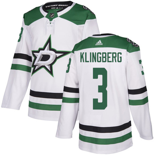 Adidas Men Dallas Stars #3 John Klingberg White Road Authentic Stitched NHL Jersey